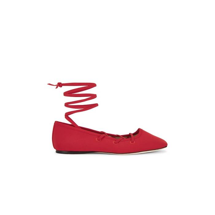ロフラーランドール Loeffler Randall 【 Louisa Lace Up Ballet Flat Women Red 】 レディース Red 赤・赤いこと