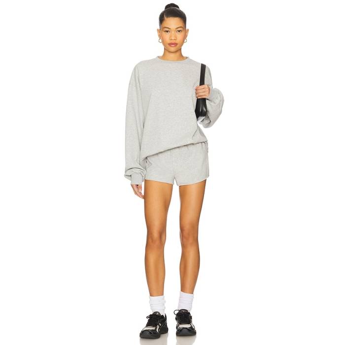 Superdown 【 Palmira Short Set Women Heather Grey 】 レディース heather ギョリュウモドキ 薄墨色 薄墨色
