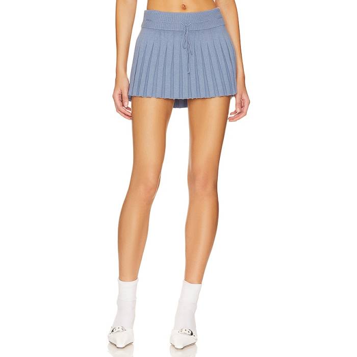 Guizio 【 Cielo Pleated Mini Skirt Women Denim Blue 】 レディース ジーンズ 青味 青み