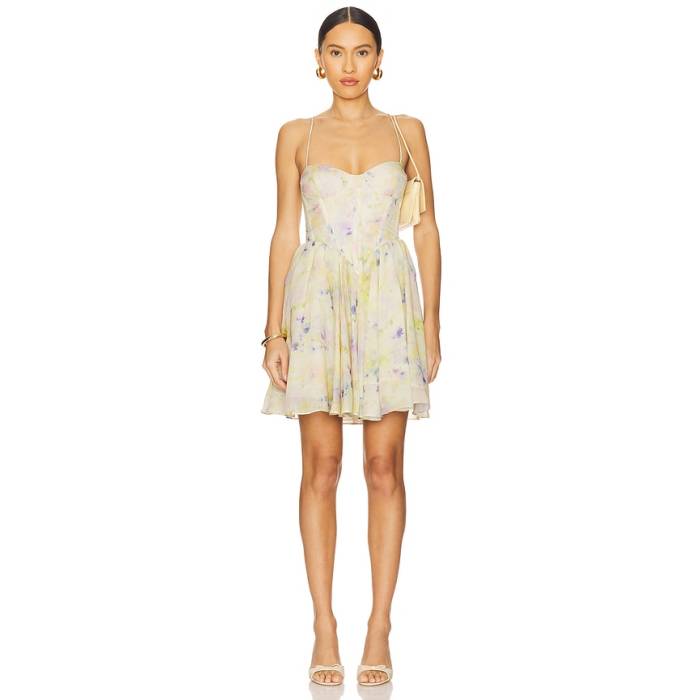 バル点点 Bardot 【 Ashta Corset Mini Dress Women Soft Yellow 】 お召しもの レディース yellow 黄味がかった・黄色