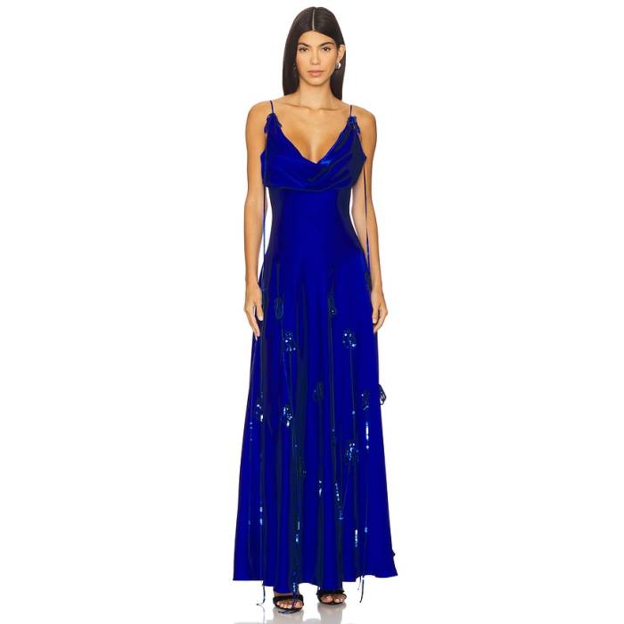 Tyler Mcgillivary 【 Valeria Slip Dress Women Blue 】 御召しもの レディース 青味 青み