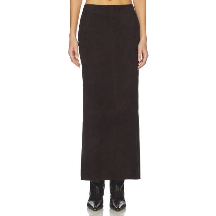St. Agni 【 Suede Column Skirt Women Coffee 】 スエード・スウェード レディース
