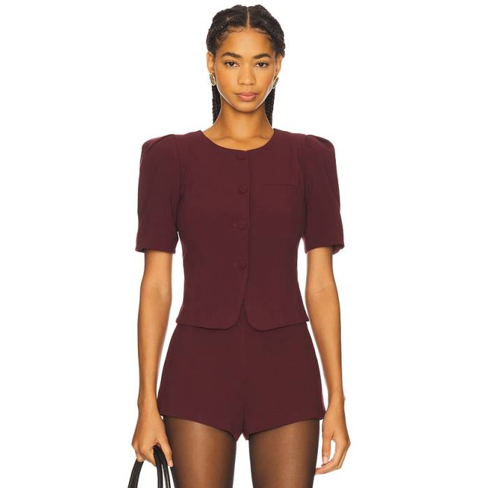 For Love \u0026 Lemons 【 Selena Top Women Burgundy 】 レディース ぶどう酒色・バーガンディー