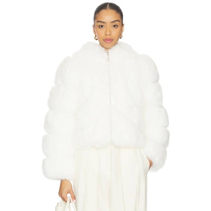 Adrienne Landau 【 Icon Fur Jacket Women Snow White 】 アイコン Jacket ジャケット レディース 白色 ホワイト｜スニケス