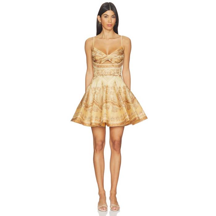 ジマーマン Zimmermann 【 Luna Twist Mini Dress Women Tan Perla Paisley 】 御召しもの レディース