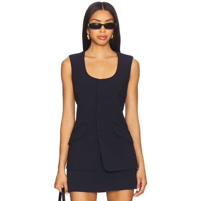 Favorite Daughter 【 The Diana Vest Women Navy 】 より良い レディース 紺色 米国海軍
