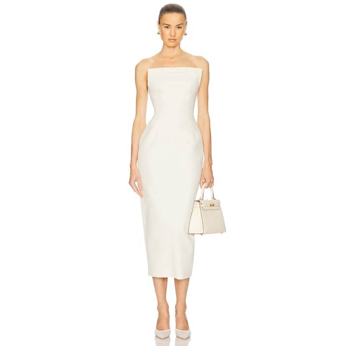 Helsa 【 The S Curve Dress With Bow Women Cream 】 お召しもの レディース 皮膚軟化剤