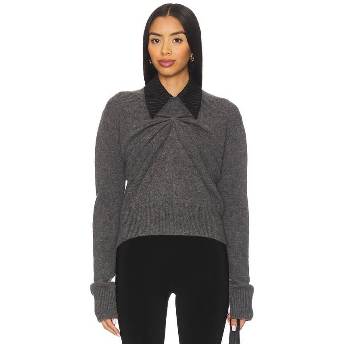 Kate Barton 【 Pinched Crewneck Sweater With Collar Women Grey 】 トレーナー レディース 灰色 グレー｜スニケス