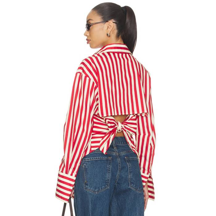 Simonmiller 【 Loch Poplin Button Up Women Venetian Red Stripe 】 レディース Red 赤・赤いこと Stripe 縞模様