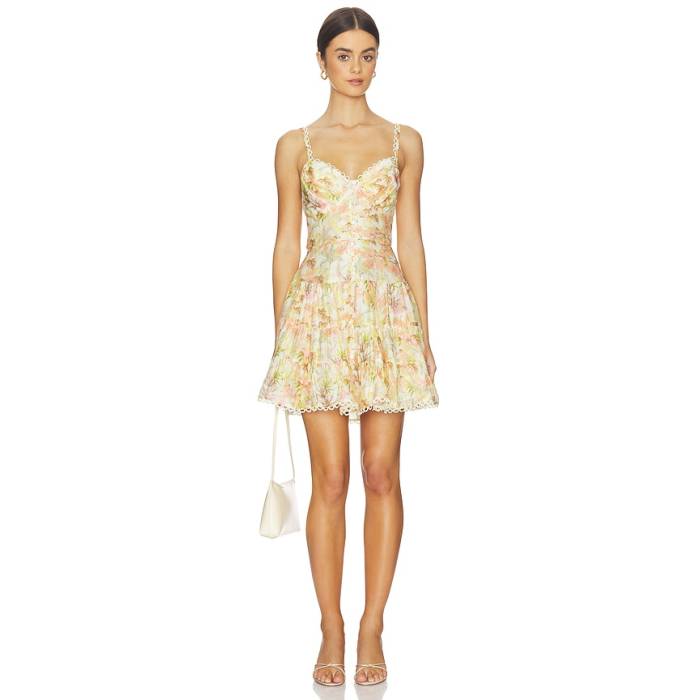 Astr The Label 【 Tazia Mini Dress Women Yellow Pink Floral 】 お召しもの レディース yellow 黄味がかった・黄み pink さくら色 レディースファッション-ドレス