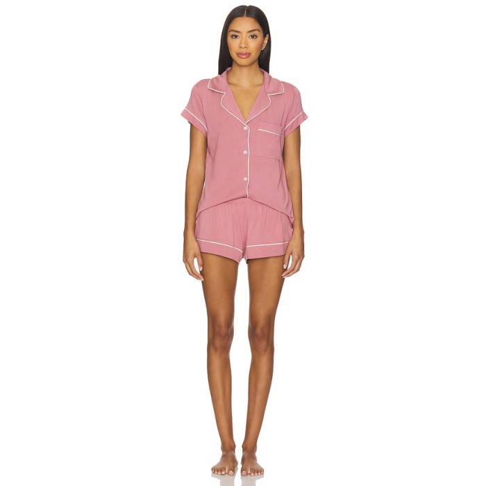 エバージェイ Eberjey 【 Gisele Shortie Pj Set Women Berry Blush \u0026Amp; Ivory 】 レディース 象牙色