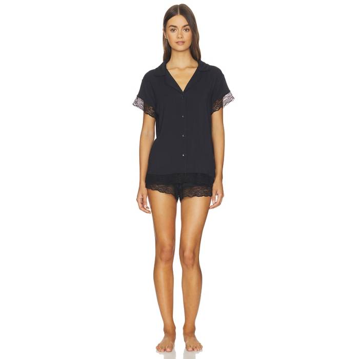 エバージェイ Eberjey 【 Malou Short Pajama Set Women Black 】 レディース 黒いこと 黒いこと