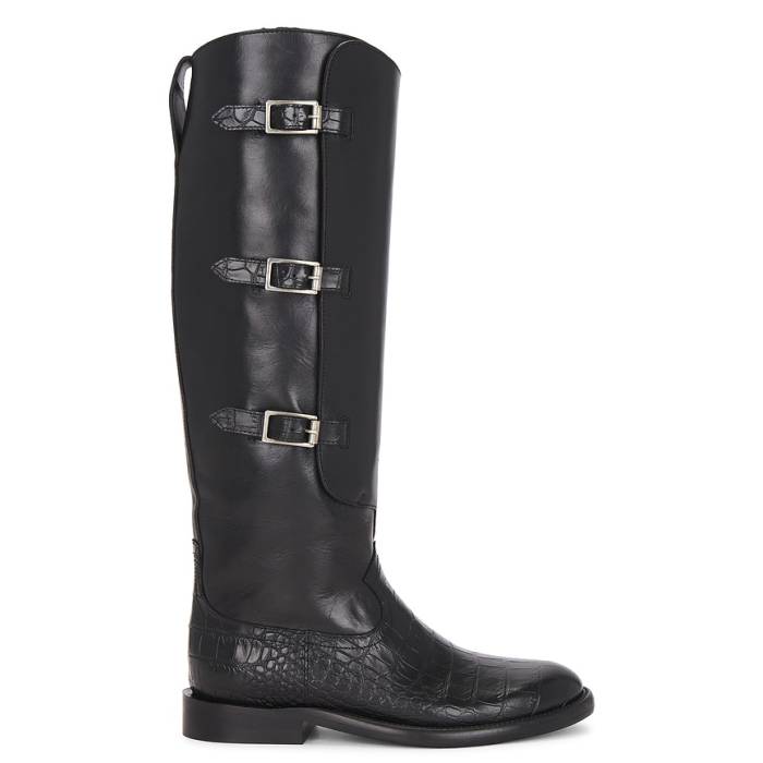 光の都市 テキサス州 Paris Texas 【 Montana Buckle Boot Women Carbone \u0026Amp; Black 】 モンタナ バックル ブーツ レディース 黒いこと 黒いこと