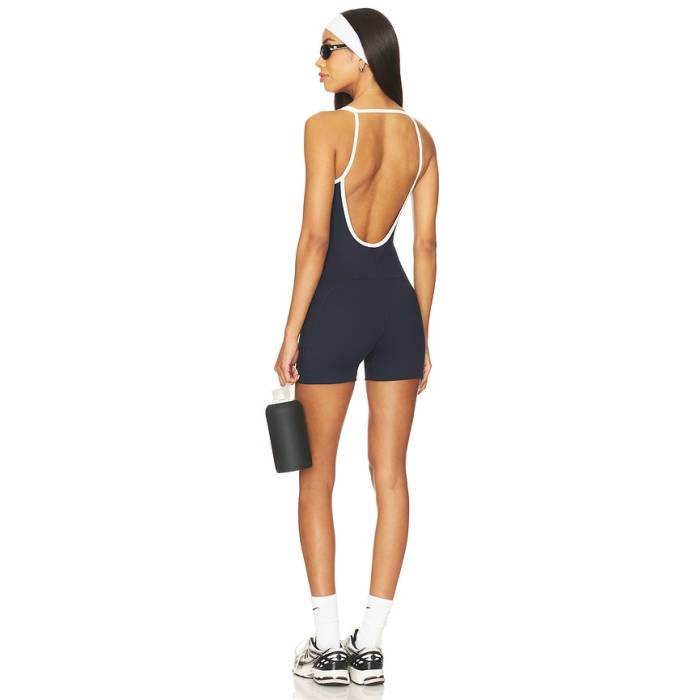 Nylora 【 Francesca Jumpsuit Women Navy \u0026Amp; Off White Combo 】 飛び降りる背広 レディース 紺色 米国海軍 白いこと 白いこと
