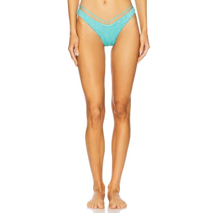 ルリファマ Luli Fama 【 Strappy Loop Brazilian Scrunch Bottom Women Aqua 】 ズボン ボトムス レディース アクア