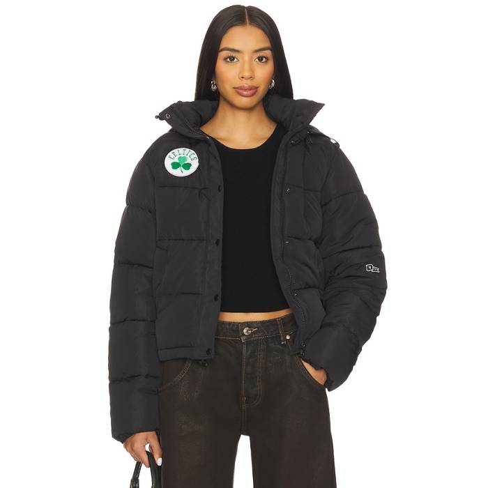 Hype And Vice 【 Boston Celtics Puffer Jacket Women Black 】 豆の町 セルティックス Jacket 上衣 レディース 黒いこと 黒いこと