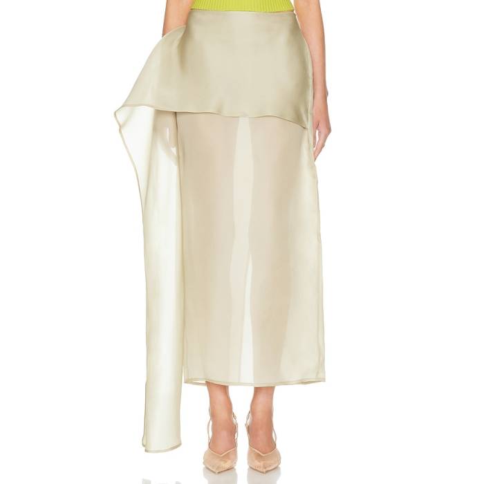 Helsa 【 The Silk Gazar Skirt With Drape Women Stone 】 レディース｜スニケス