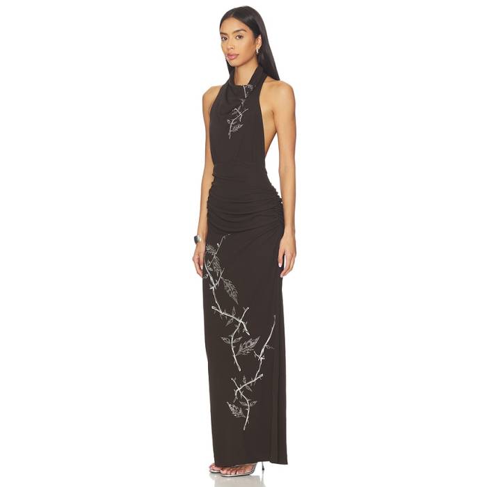 Juliet Johnstone 【 Dahlia Rhinestone Halter Gown Women Chocolate Brown 】 レディース 赤銅色 赤銅色