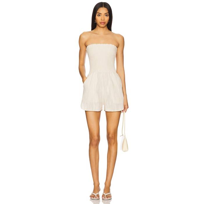 Peixoto 【 Torey Romper Women Beige Canvas 】 ロンパース レディース ベージュ