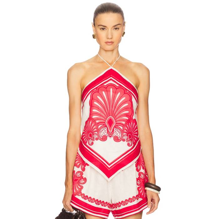 Shani Shemer 【 Rosa Top Women Red Print 】 レディース Red 赤・赤いこと