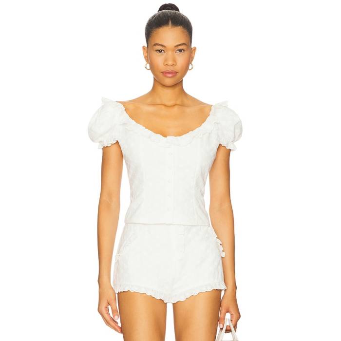 Mirror Palais 【 Love Letter Eyelet Top Women Ivory 】 レディース 象牙色