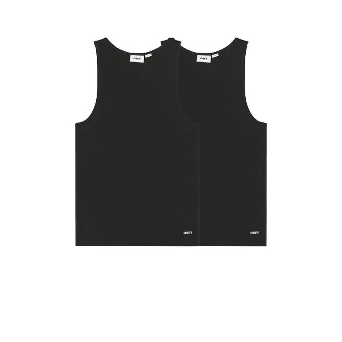 オベイ Obey 【 2 Pack Standard Rib Tank Men Black 】 standard 判定基準 貯蔵タンクいの一番 メンズ 黒いこと 黒いこと