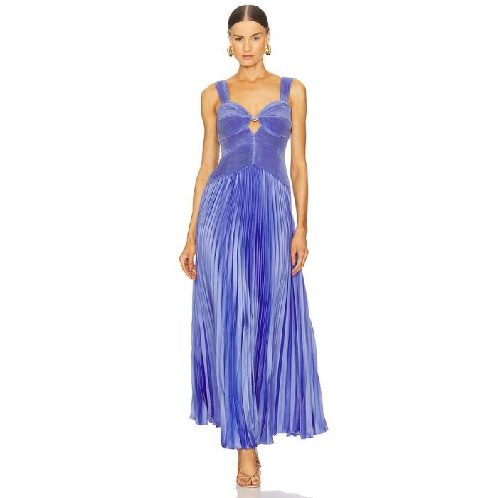 Amur 【 Alaia Pleated Gown Women Sail Blue 】 レディース 青碧 青碧