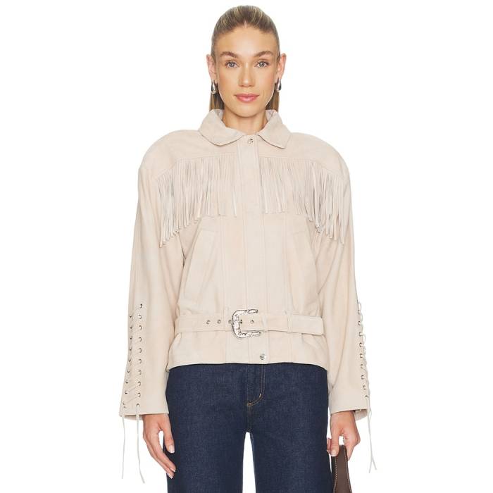 Lamarque 【 Kyel Suede Jacket Women Ecru 】 スエード・スウェード Jacket 上衣 レディース