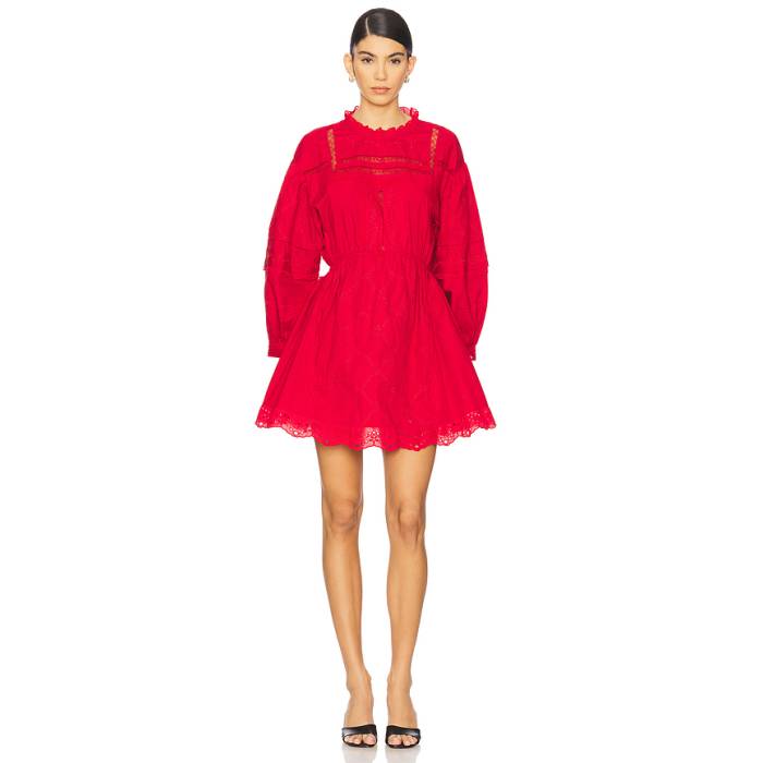 Damson Madder 【 Clancy Mini Dress Women Red 】 お召しもの レディース Red 赤・赤いこと ドレス-レディースファッション