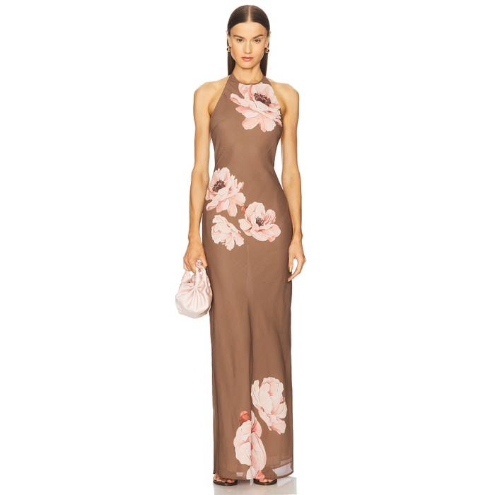 Sau Lee 【 Gwyneth Dress Women Mocha Multi 】 お召しもの レディース