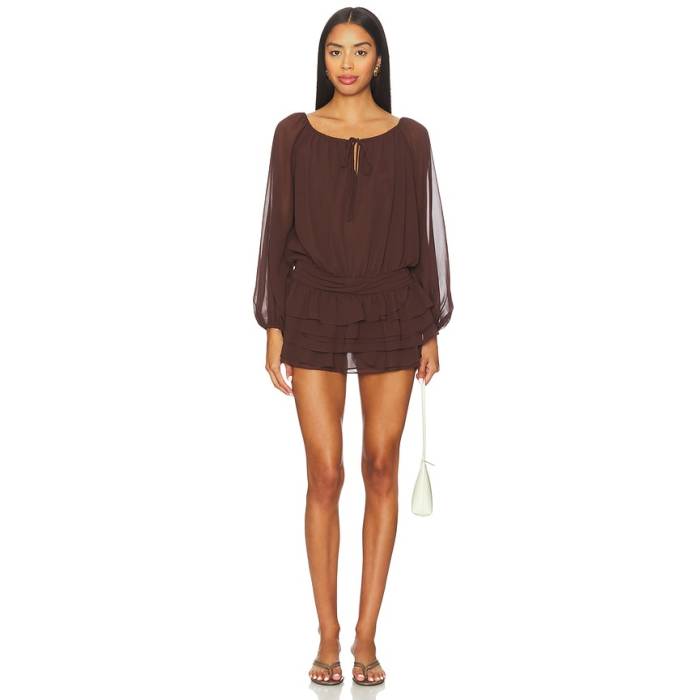 アマンダアプリチャード Amanda Uprichard 【 Dallas Skort Romper Women Cocoa 】 ダラス ロンパース レディース