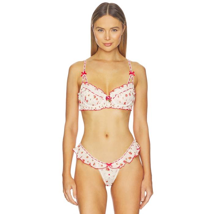 For Love \u0026 Lemons 【 Leah Underwire Bra Women Cream White 】 レディース 皮膚軟化剤 白いこと 白いこと