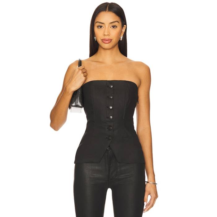 ディーエルナインティーンシックスティワン Dl1961 【 Bustier Top Women Black Coated 】 レディース 黒いこと 黒いこと