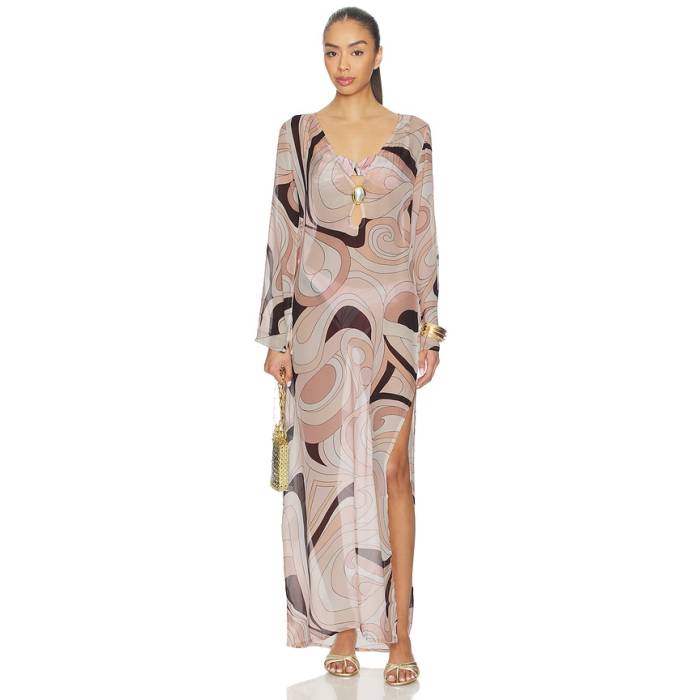 Cin Cin 【 Hotline Moonstone Maxi Dress Women Mars Beige 】 御召しもの レディース ベージュ
