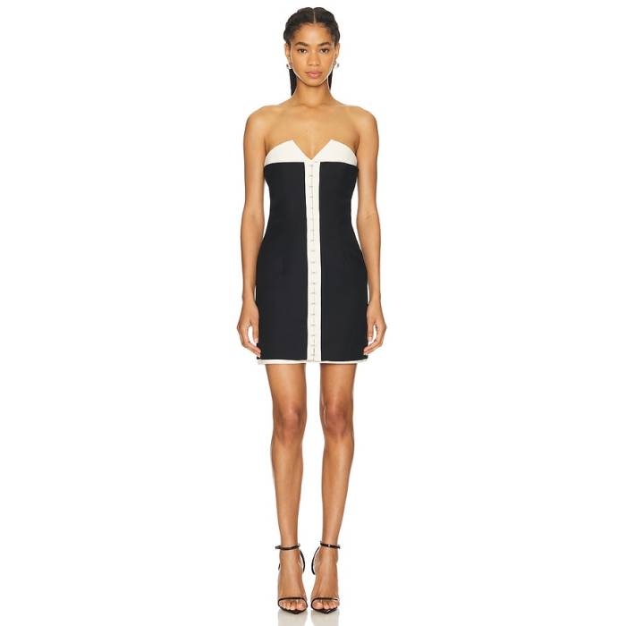 Wynn Hamlyn 【 Olivia Mini Dress Women Ivory \u0026Amp; Black 】 御召しもの レディース 象牙色 黒いこと 黒いこと
