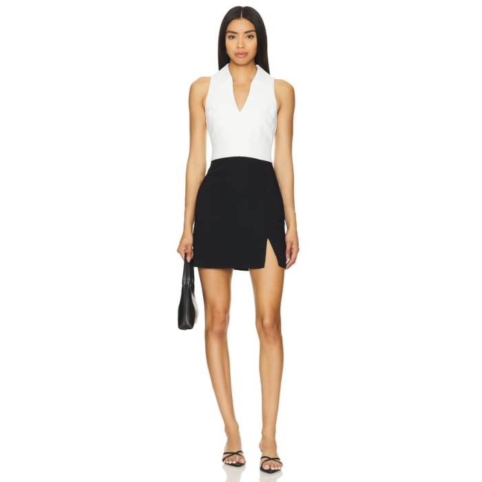 アマンダアプリチャード Amanda Uprichard 【 X Revolve Augusta Dress Women Black \u0026Amp; Ivory 】 御召しもの レディース 黒いこと 黒いこと 象牙色