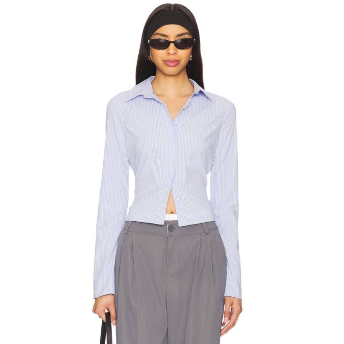 All The Ways 【 Fiona Button Front Top Women Pinstripe 】 レディース|スニケス