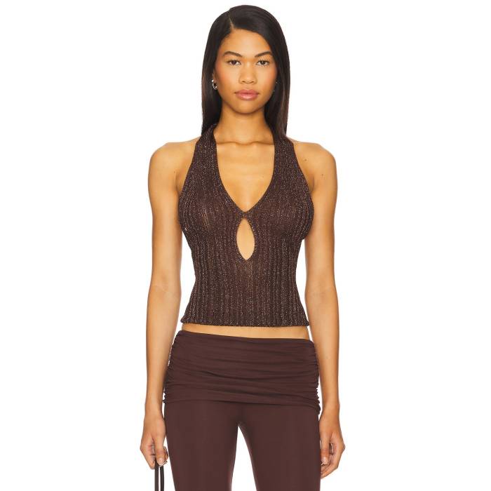 Misha 【 Echo Knit Top Women Espresso 】 編み物 レディース