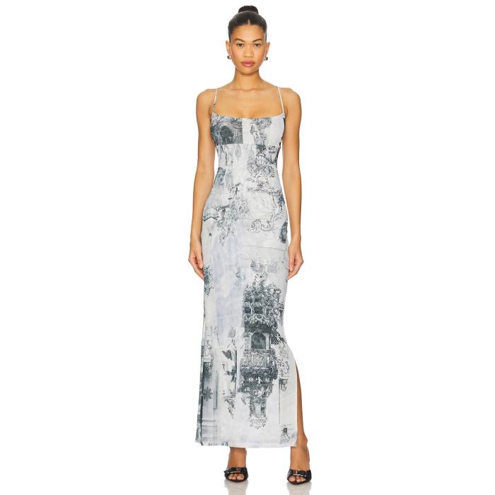 Miaou 【 X Revolve Thais Dress Women New Baroque Print 】 お召しもの レディース ドレス-レディースファッション
