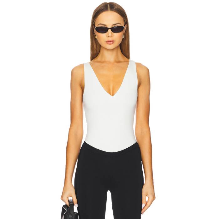 Sans Faff 【 Plunge V Bodysuit Women White 】 上半身背広 レディース 白いこと 白いこと