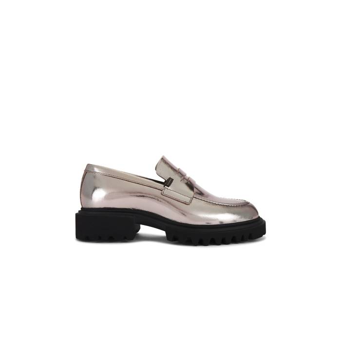 オールセインツ Allsaints 【 Lola Loafer Women Gunmetal Grey 】 置き目毛皮 シューズ レディース 薄墨色 薄墨色