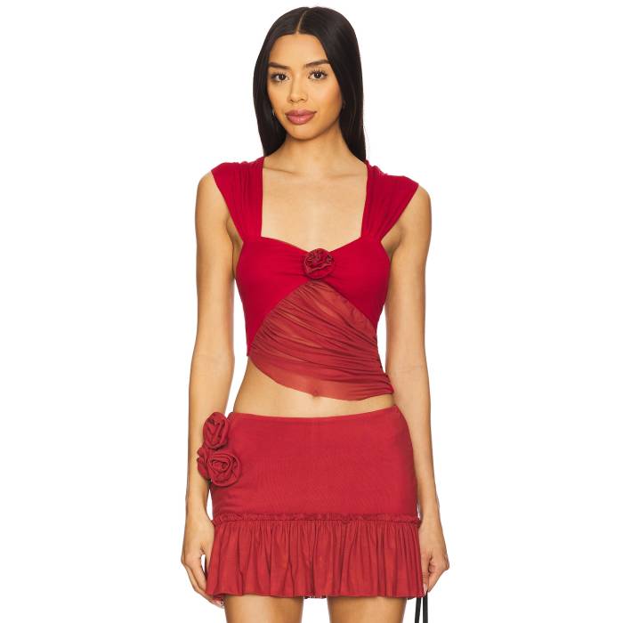 Zemeta 【 Flower Top Women Red 】 レディース Red 赤・レッド|スニケス