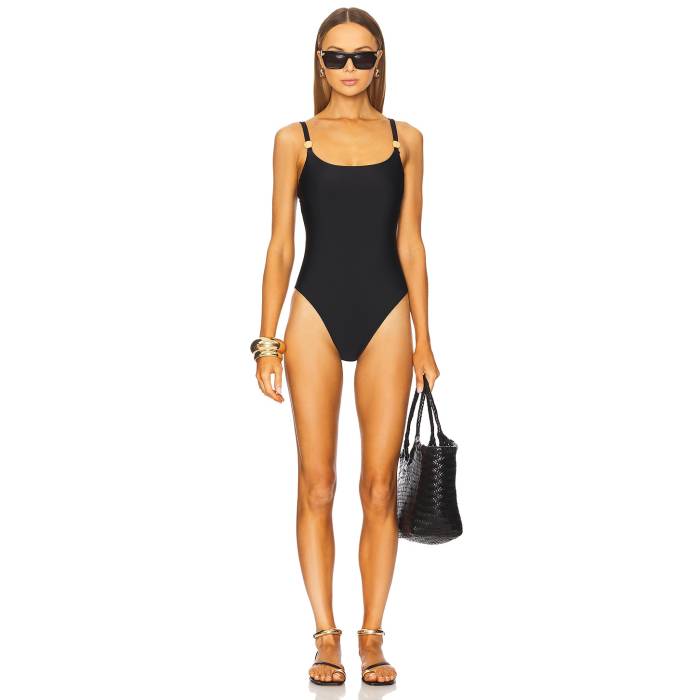 L\u0027agence 【 Remi One Piece Swimsuit Women Black 】 海水着 レディース 黒いこと 黒いこと