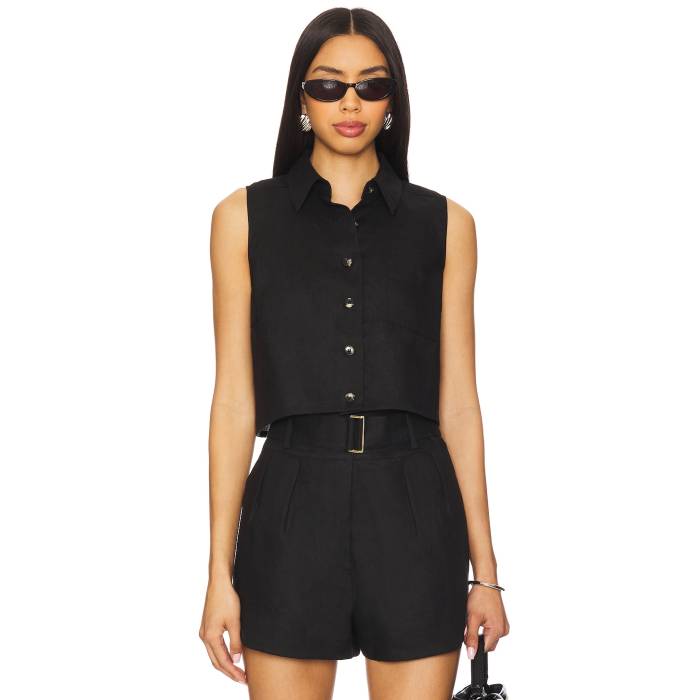 Hevron 【 Katja Top Women Black 】 レディースファッション トップス タンクトップ レディース 黒色 ブラック