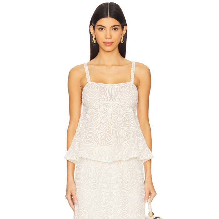 ウラ・ジョンソン Ulla Johnson 【 Corinne Top Women Ivory 】 レディース 象牙色
