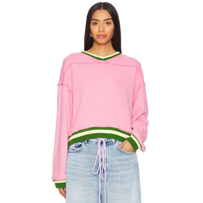 フリーピープル Free People 【 Rio Sweatshirt Women Pinky Promise Combo 】 リオ スウェット トレーナー レディースファッション トップス スウェット トレーナー レディース