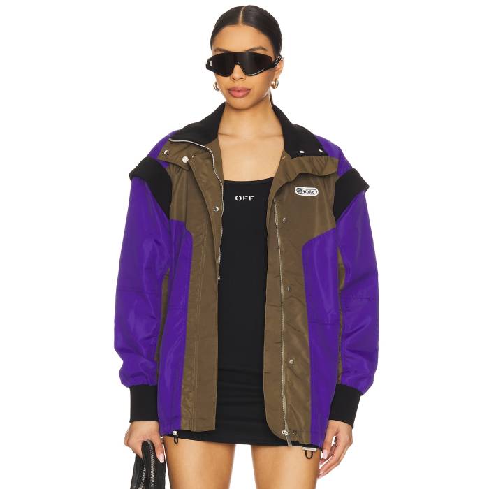 オフホワイト Off-White 【 Colorblock Windbreaker Women Chive 】 ウィンドブレーカー レディースファッション コート ジャケット レディース