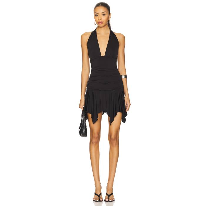 Superdown 【 Aryella Halter Mini Dress Women Black 】 お召しもの レディース 黒いこと 黒いこと