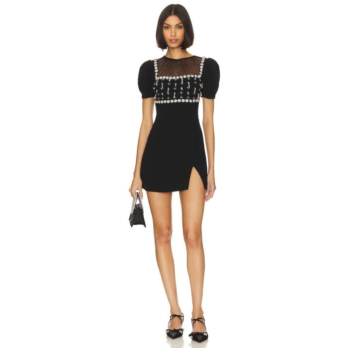 Self-Portrait 【 Embellished Mini Dress Women Black 】 ドレス レディースファッション ドレス レディース 黒色 ブラック