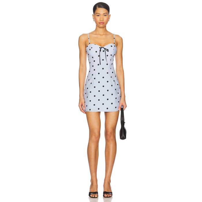 More To Come 【 Cassidy Mini Dress Women Baby Blue Dot 】 お召しもの レディース 青み 青色
